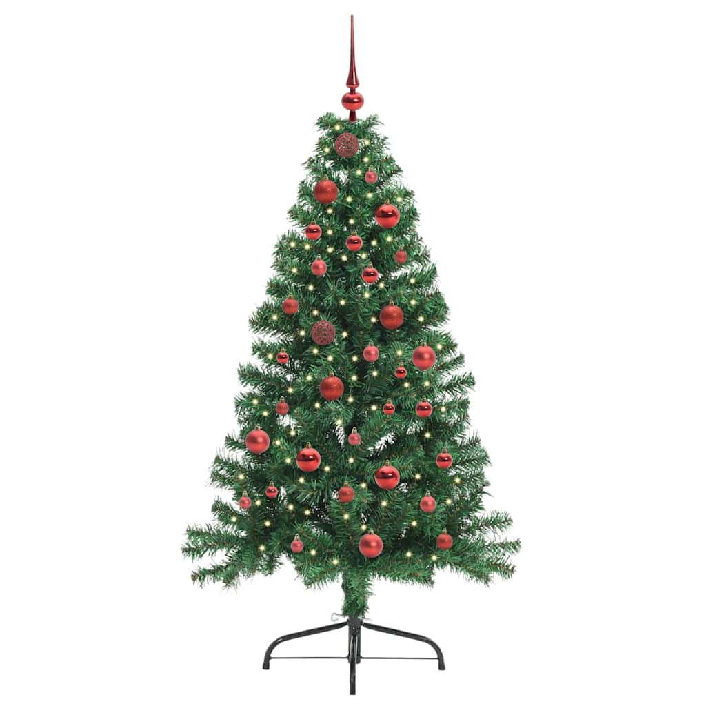 Kunstmatig Voorverlicht Kerstboom met 150 LED Groen 150 cm PVC