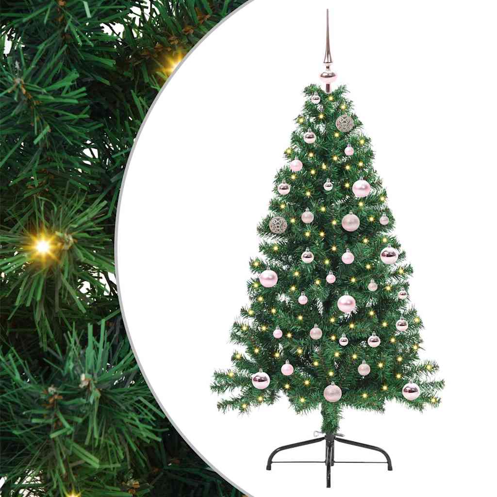 Kunstmatig Voorverlicht Kerstboom met 150 LED Groen 150 cm PVC