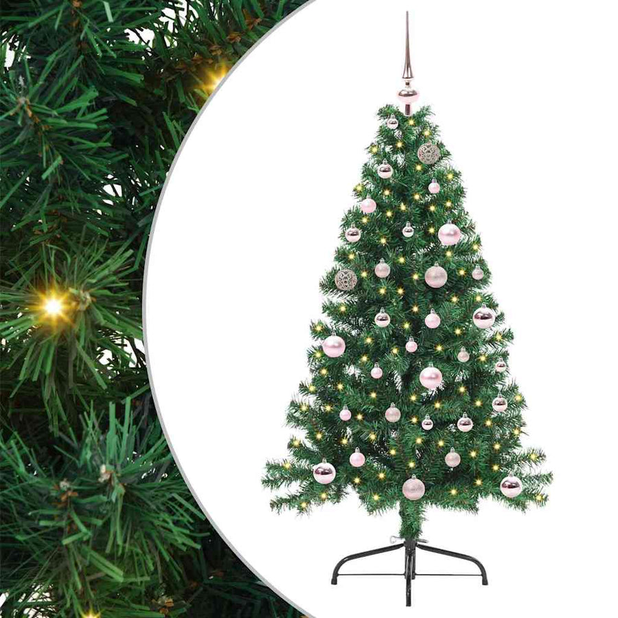 Kunstmatig Voorverlicht Kerstboom met 150 LED Groen 150 cm PVC