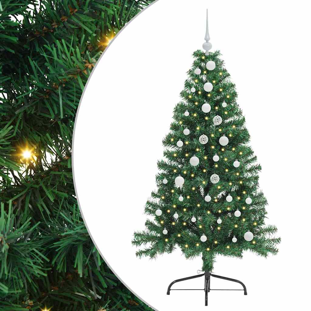 Kunstmatig Voorverlicht Kerstboom met 150 LED Groen 150 cm PVC