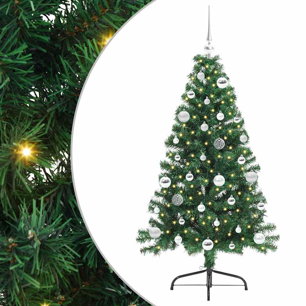 Kunstmatig Voorverlicht Kerstboom met 150 LED Groen 150 cm PVC