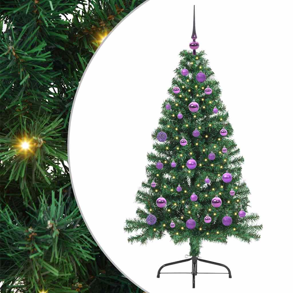 Kunstmatig Voorverlicht Kerstboom met 150 LED Groen 150 cm PVC