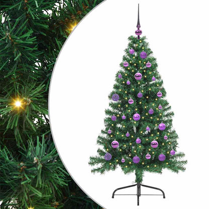 Kunstmatig Voorverlicht Kerstboom met 150 LED Groen 150 cm PVC