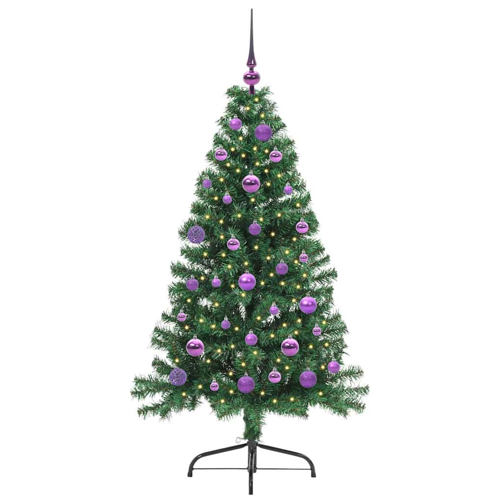 Kunstmatig Voorverlicht Kerstboom met 150 LED Groen 150 cm PVC