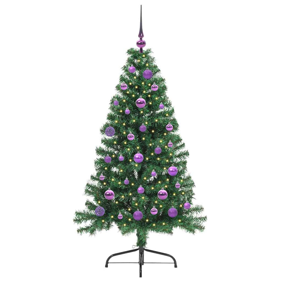 Kunstmatig Voorverlicht Kerstboom met 150 LED Groen 150 cm PVC