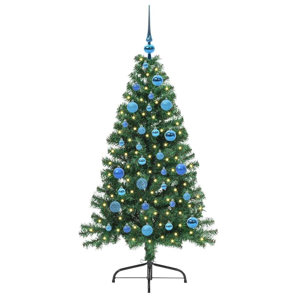 Kunstmatig Voorverlicht Kerstboom met 150 LED Groen 150 cm PVC