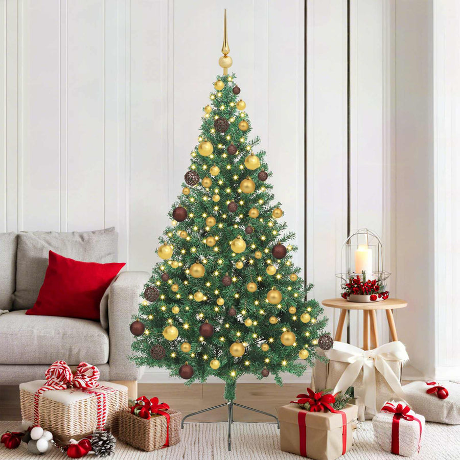 Kunstmatig Voorverlicht Kerstboom met 300 LED Groen 180 cm PVC