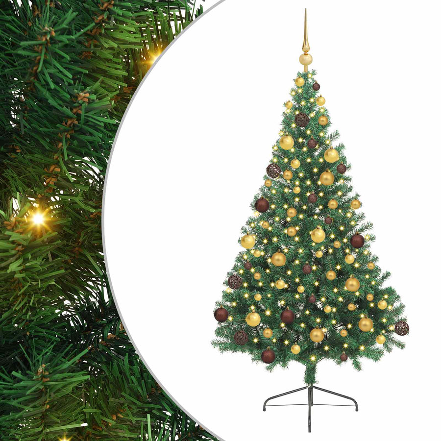 Kunstmatig Voorverlicht Kerstboom met 300 LED Groen 180 cm PVC