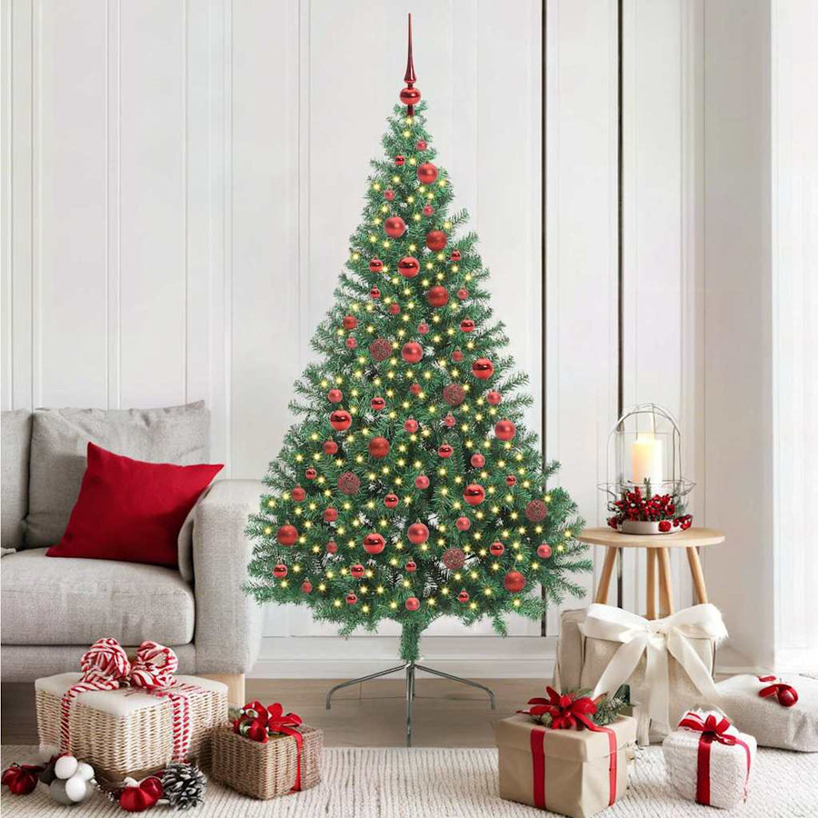 Kunstmatig Voorverlicht Kerstboom met 300 LED Groen 180 cm PVC
