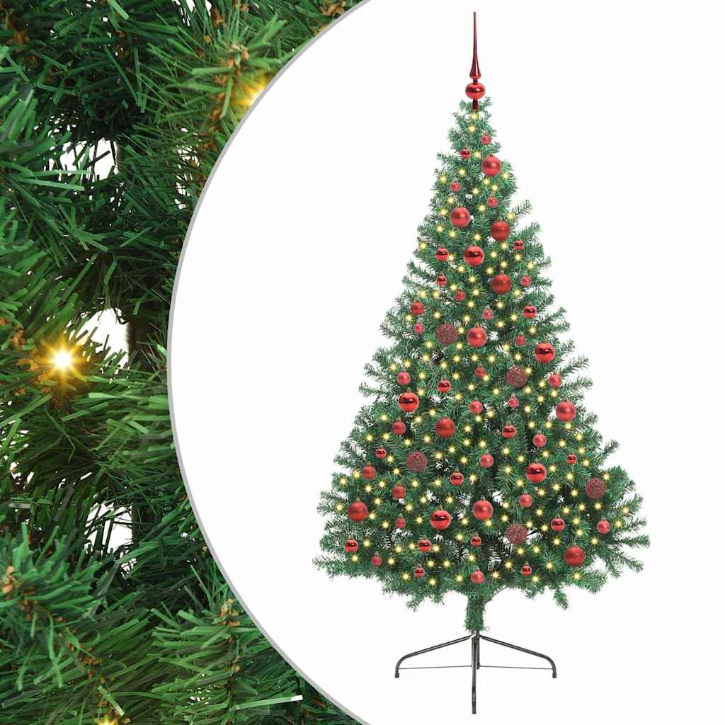 Kunstmatig Voorverlicht Kerstboom met 300 LED Groen 180 cm PVC