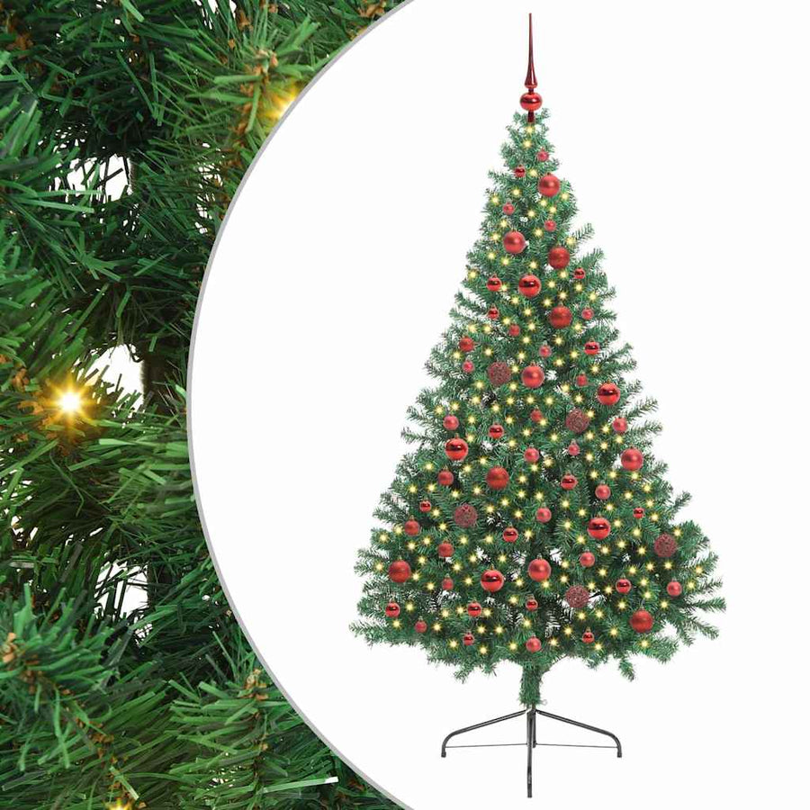 Kunstmatig Voorverlicht Kerstboom met 300 LED Groen 180 cm PVC