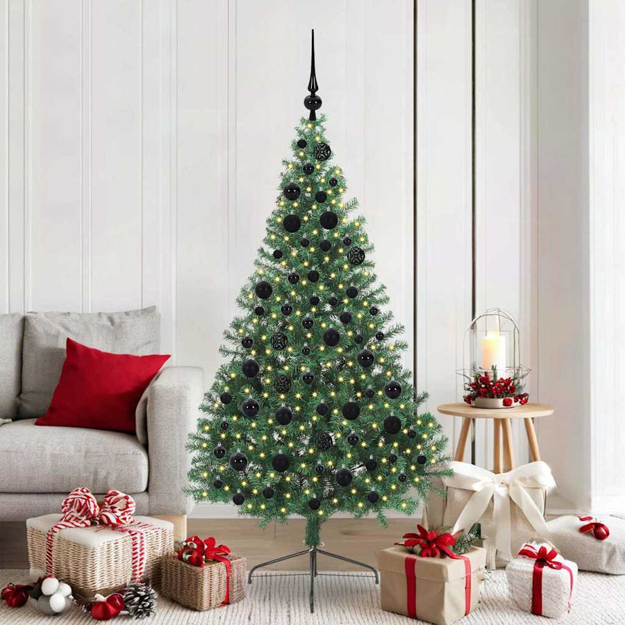 Kunstmatig Voorverlicht Kerstboom met 300 LED Groen 180 cm PVC