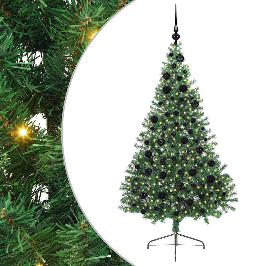 Kunstmatig Voorverlicht Kerstboom met 300 LED Groen 180 cm PVC