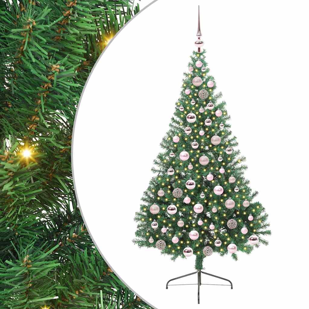 Kunstmatig Voorverlicht Kerstboom met 300 LED Groen 180 cm PVC
