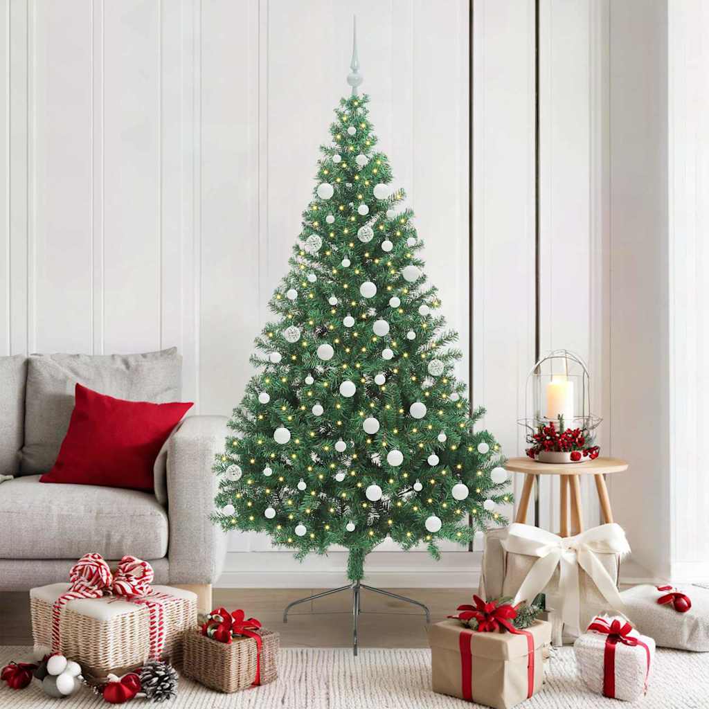 Kunstmatig Voorverlicht Kerstboom met 300 LED Groen 180 cm PVC