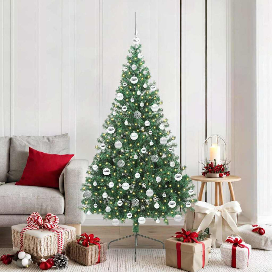 Kunstmatig Voorverlicht Kerstboom met 300 LED Groen 180 cm PVC