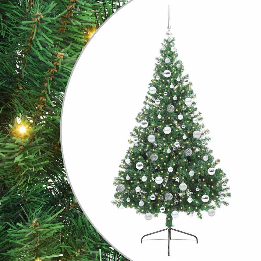 Kunstmatig Voorverlicht Kerstboom met 300 LED Groen 180 cm PVC