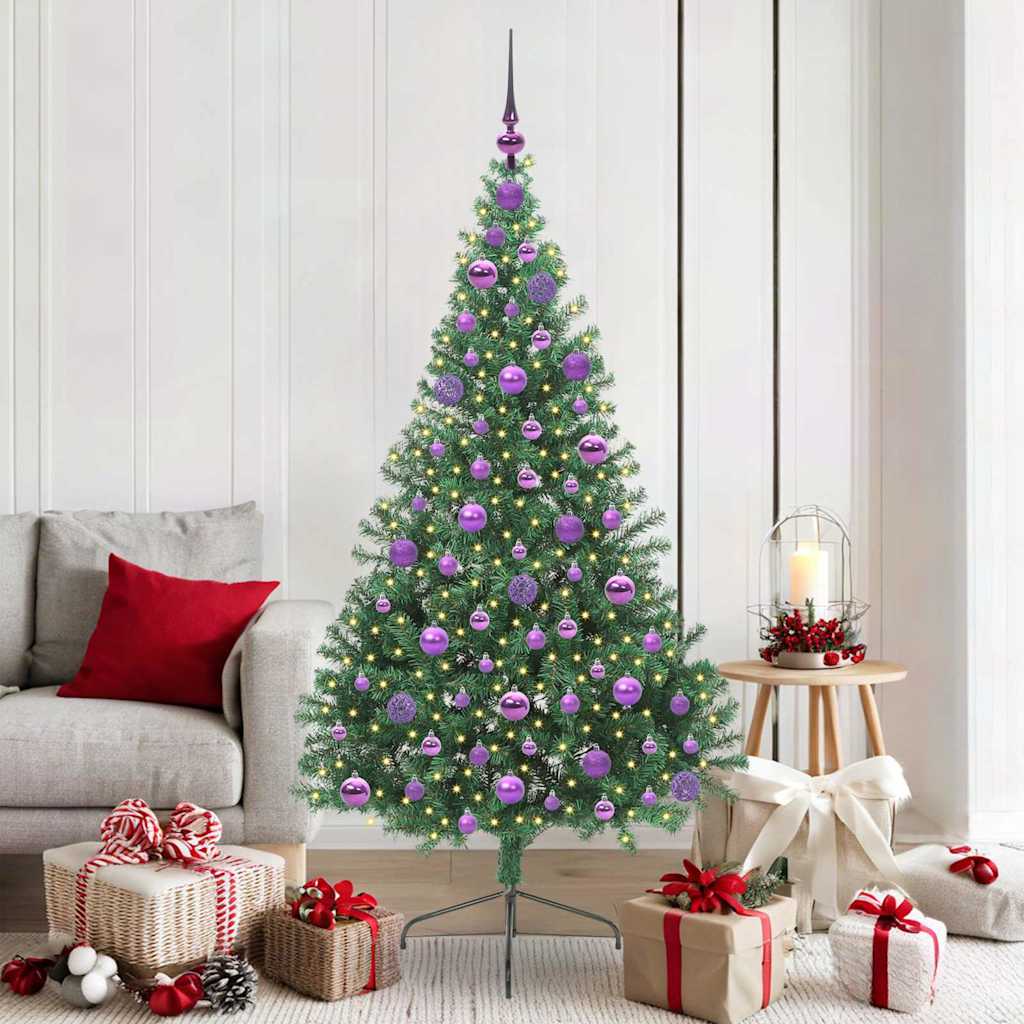 Kunstmatig Voorverlicht Kerstboom met 300 LED Groen 180 cm PVC