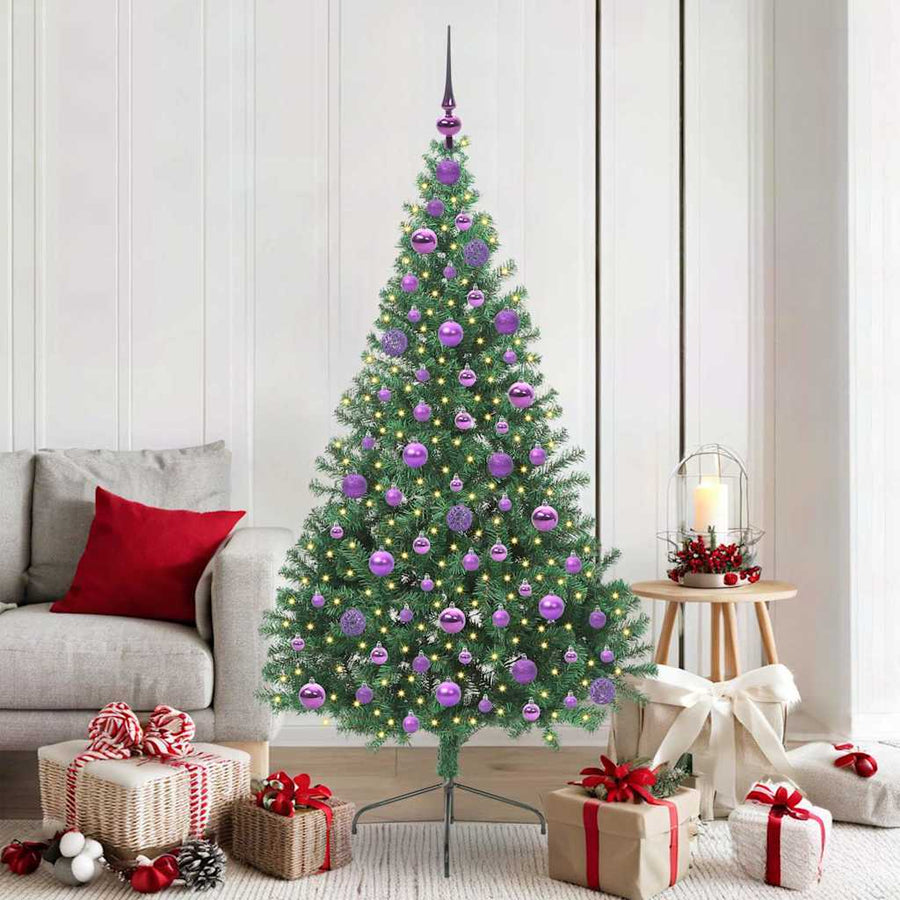 Kunstmatig Voorverlicht Kerstboom met 300 LED Groen 180 cm PVC