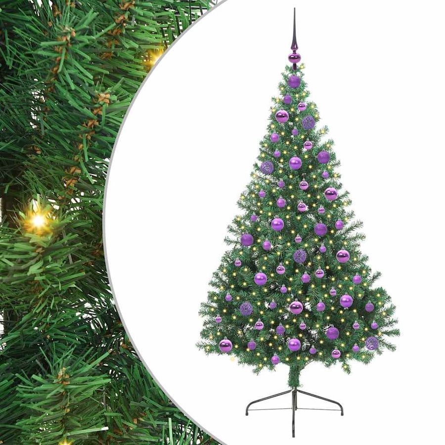 Kunstmatig Voorverlicht Kerstboom met 300 LED Groen 180 cm PVC