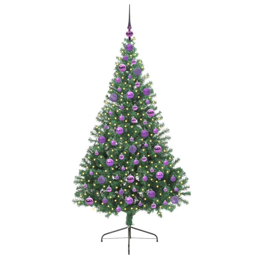 Kunstmatig Voorverlicht Kerstboom met 300 LED Groen 180 cm PVC
