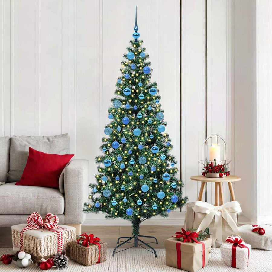 Kunstmatig Voorverlicht Kerstboom met 300 LED Groen 180 cm PVC