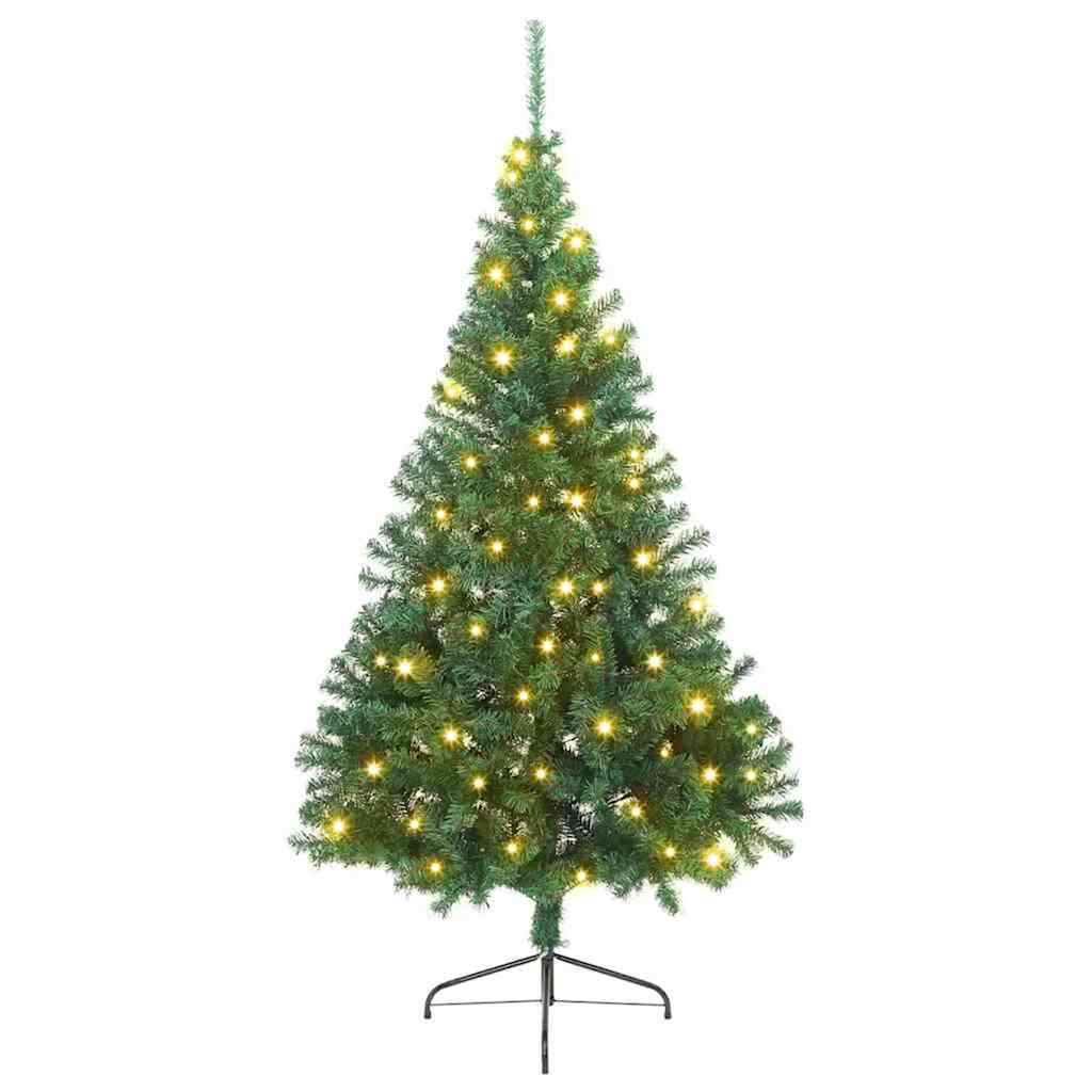 Kunstmatig Voorverlicht Kerstboom Met 300 Led Pvc Groen 210 cm zonder ballen