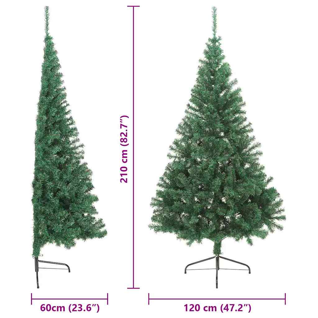 Kunstmatig Voorverlicht Kerstboom Met 300 Led Pvc Groen 210 cm zonder ballen