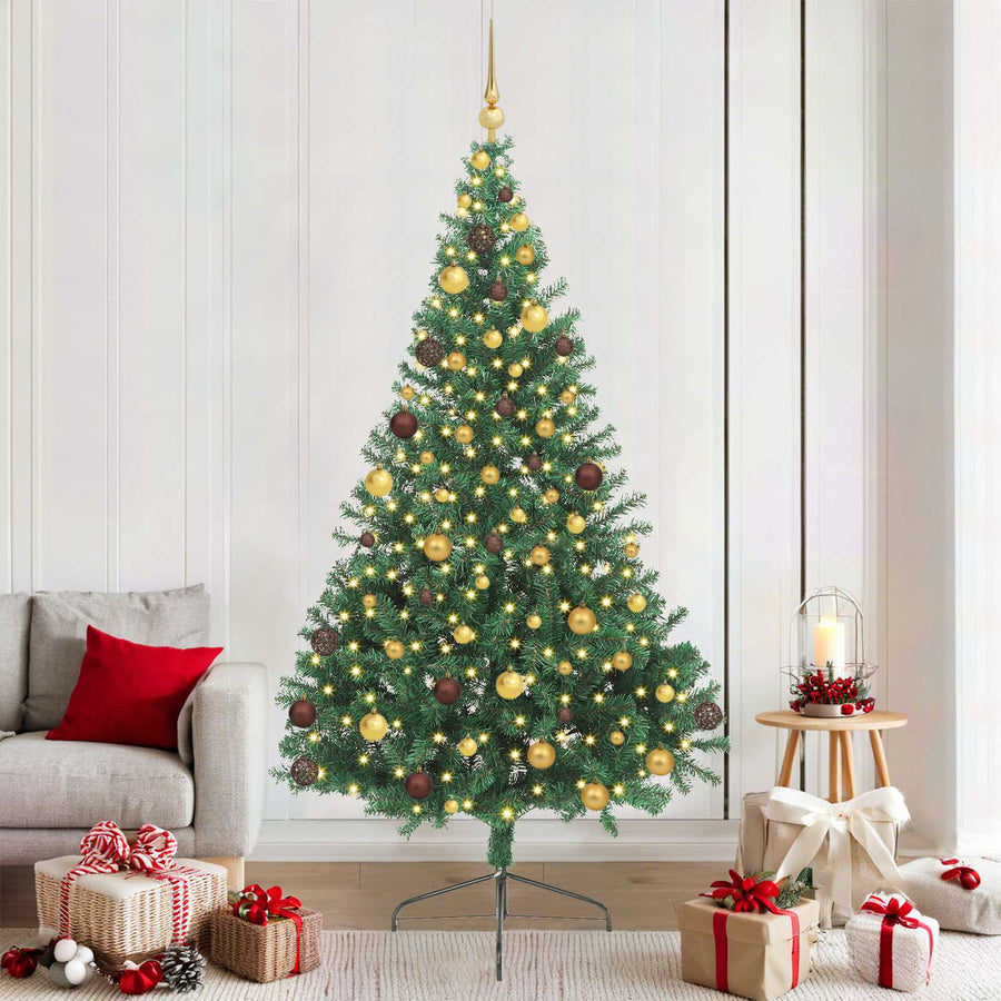Kunstmatig Voorverlicht Kerstboom met 300 LED Groen 210 cm PVC