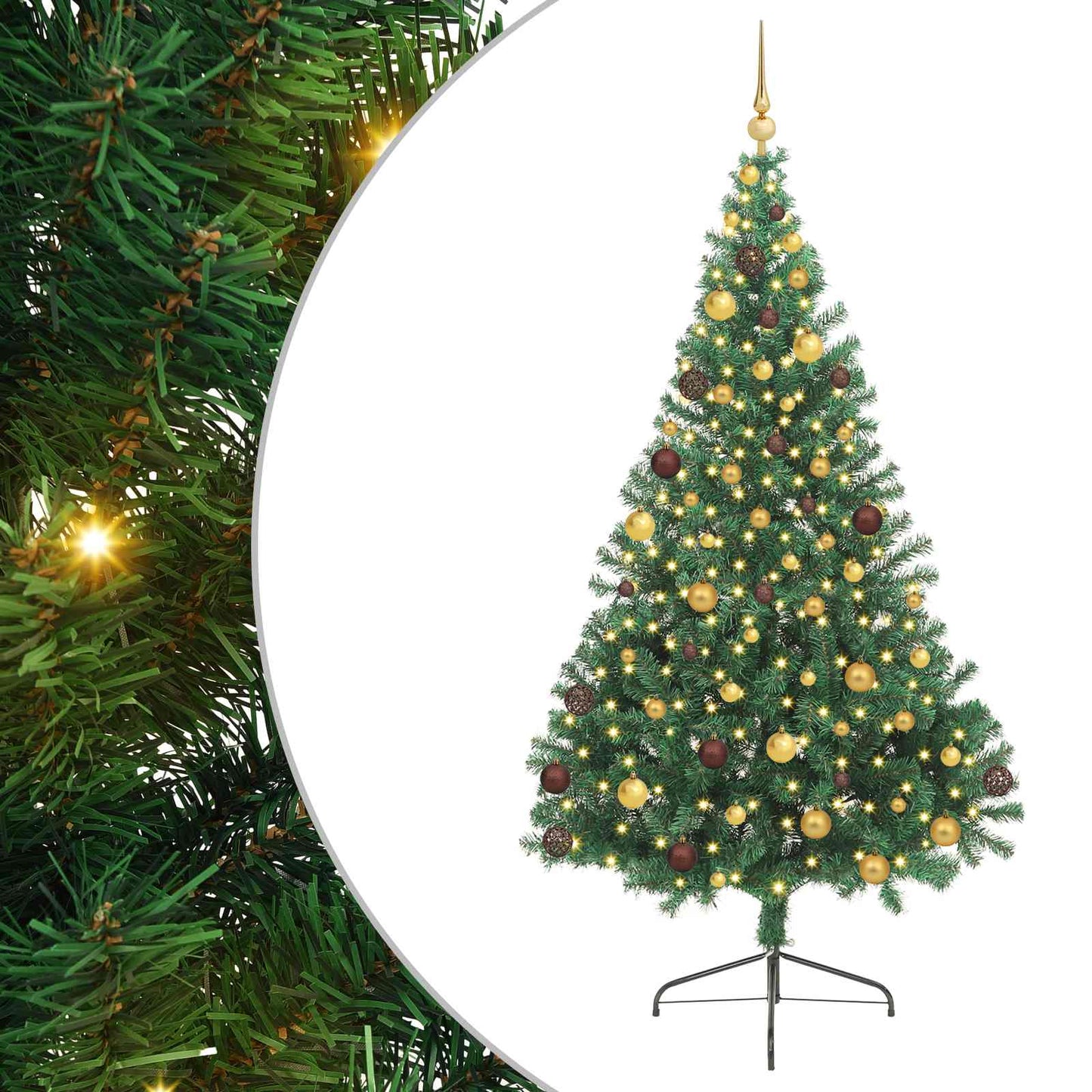 Kunstmatig Voorverlicht Kerstboom met 300 LED Groen 210 cm PVC
