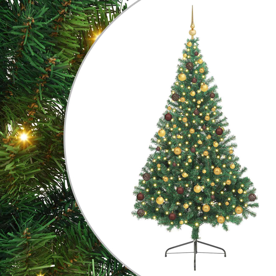 Kunstmatig Voorverlicht Kerstboom met 300 LED Groen 210 cm PVC