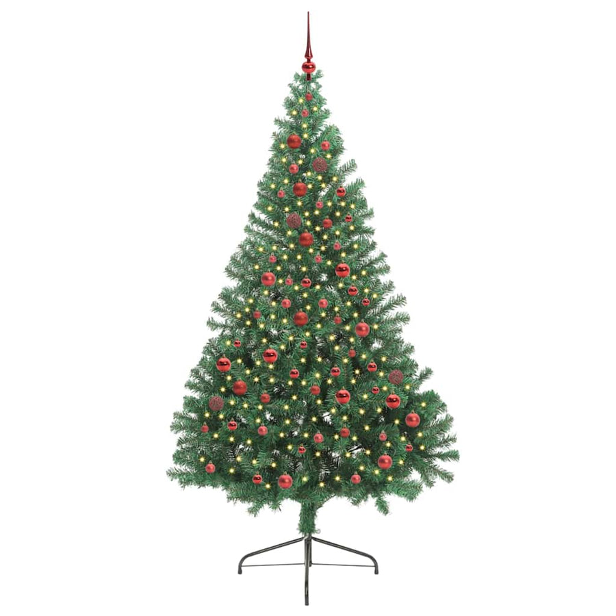 Kunstmatig Voorverlicht Kerstboom met 300 LED Groen 210 cm PVC