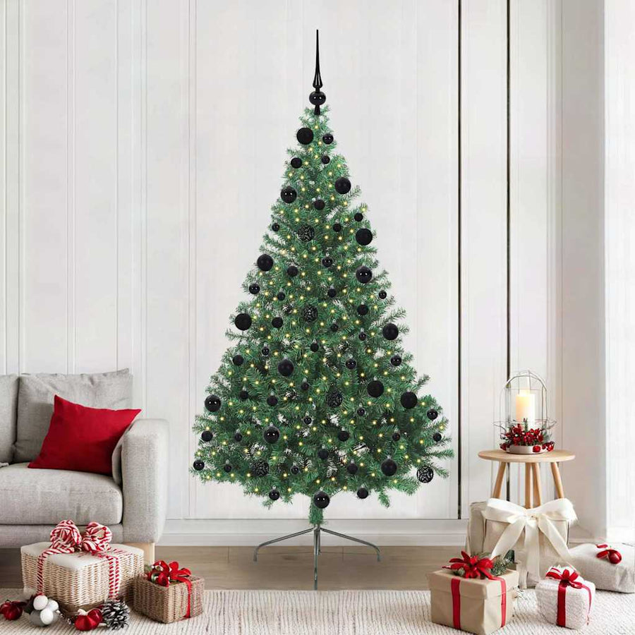 Kunstmatig Voorverlicht Kerstboom met 300 LED Groen 210 cm PVC