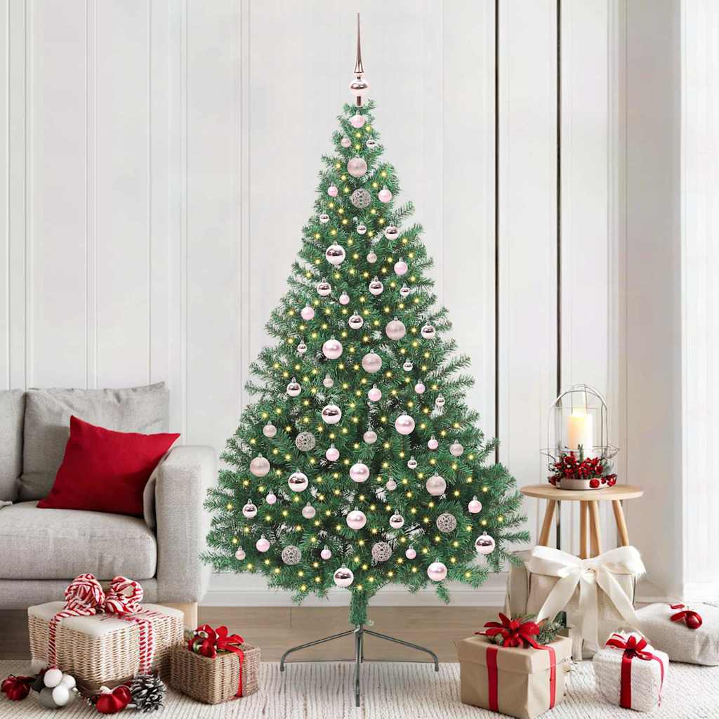 Kunstmatig Voorverlicht Kerstboom met 300 LED Groen 210 cm PVC