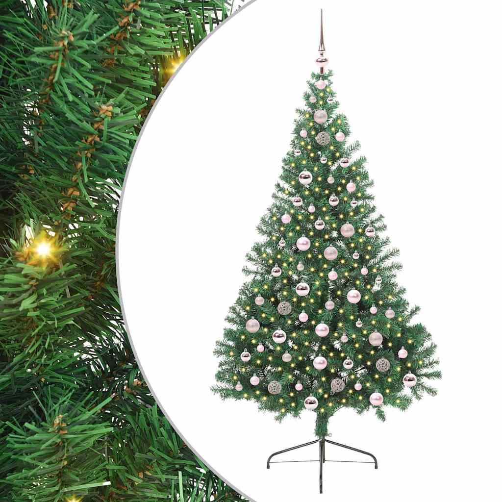 Kunstmatig Voorverlicht Kerstboom met 300 LED Groen 210 cm PVC