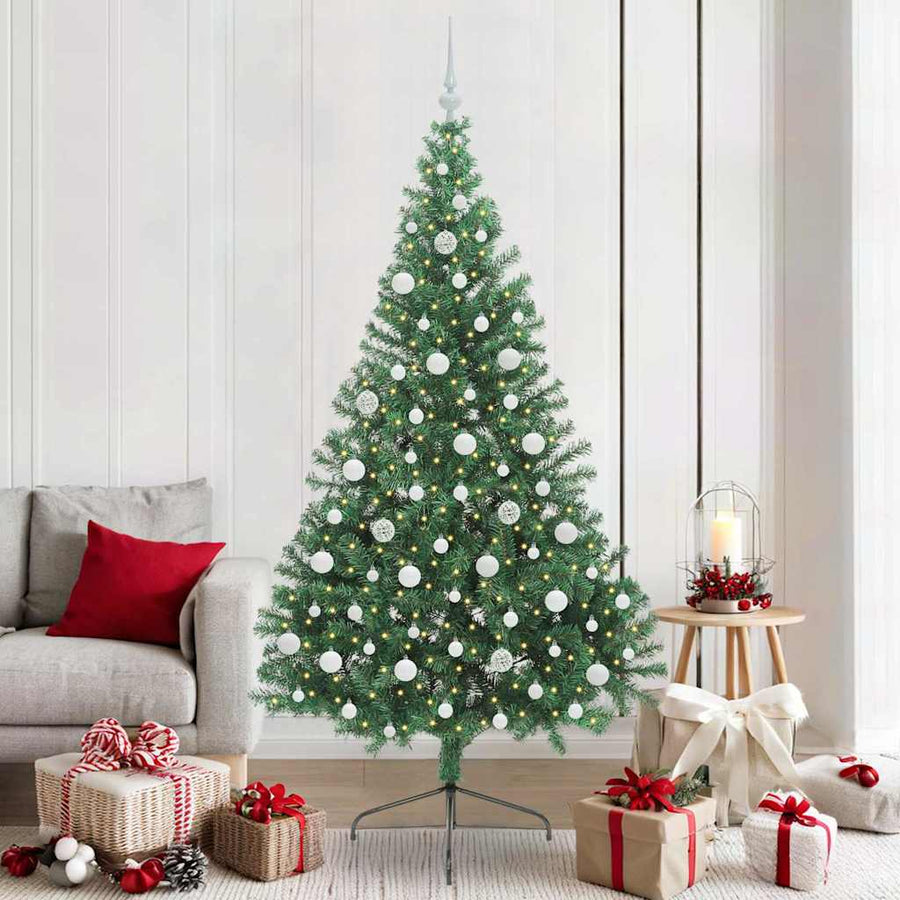 Kunstmatig Voorverlicht Kerstboom met 300 LED Groen 210 cm PVC