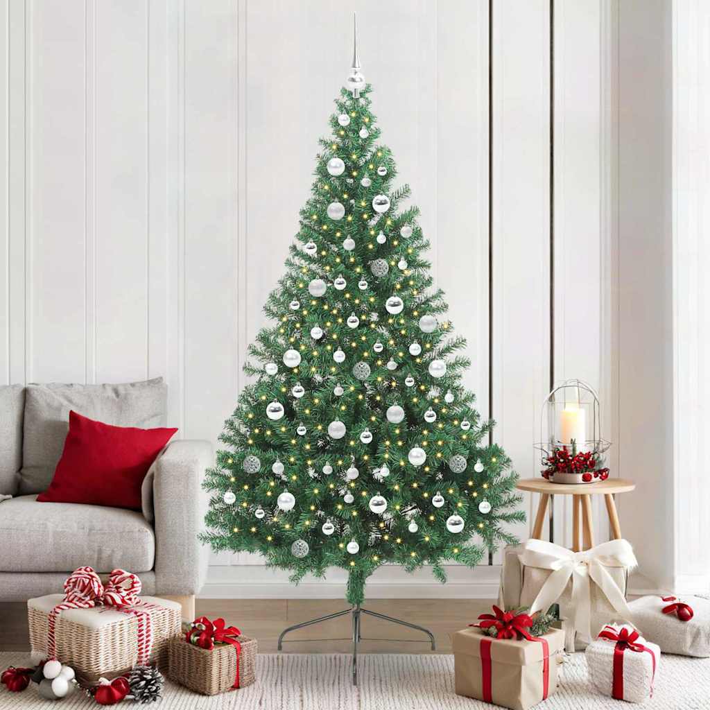 Kunstmatig Voorverlicht Kerstboom met 300 LED Groen 210 cm PVC