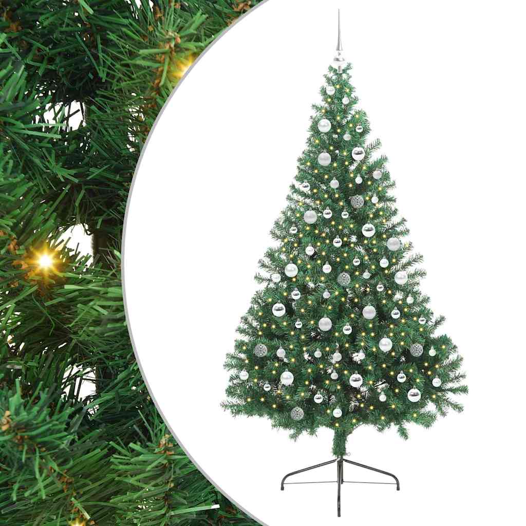 Kunstmatig Voorverlicht Kerstboom met 300 LED Groen 210 cm PVC