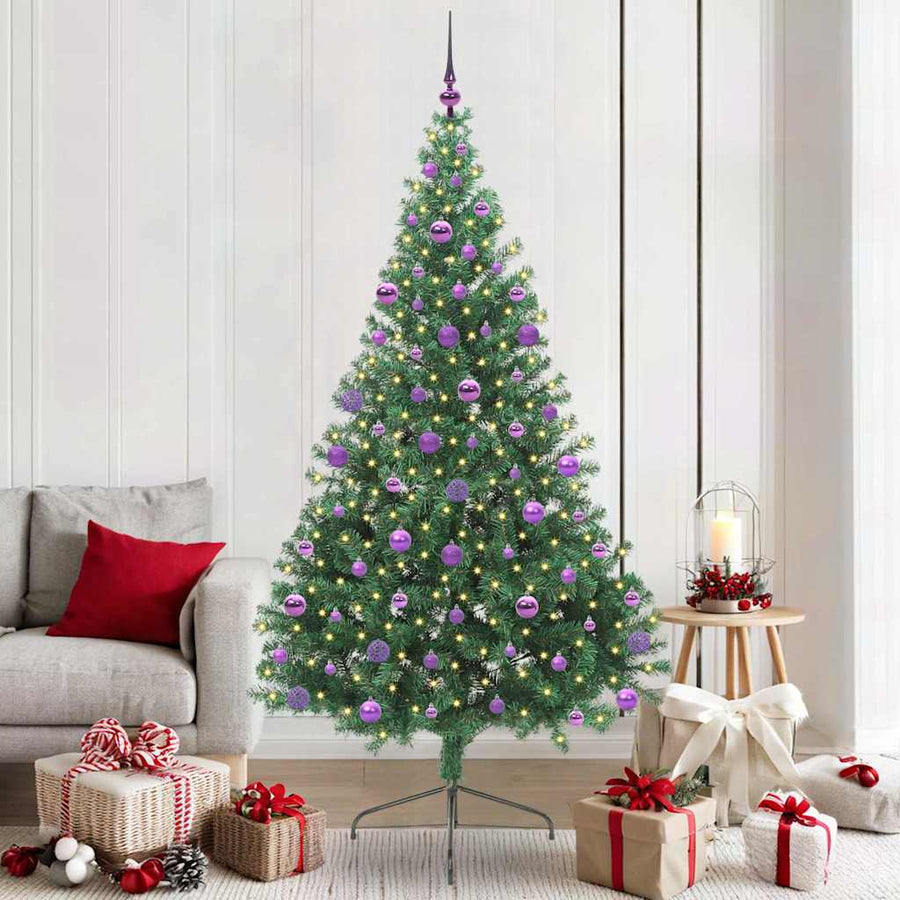 Kunstmatig Voorverlicht Kerstboom met 300 LED Groen 210 cm PVC