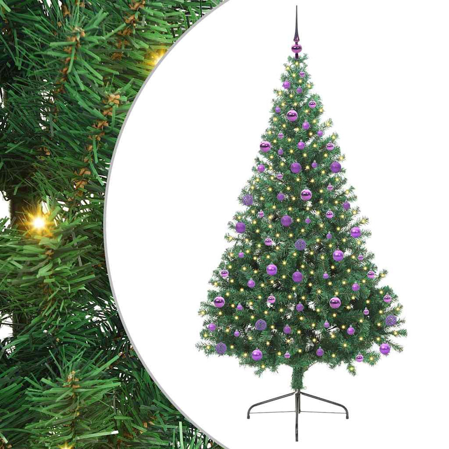 Kunstmatig Voorverlicht Kerstboom met 300 LED Groen 210 cm PVC