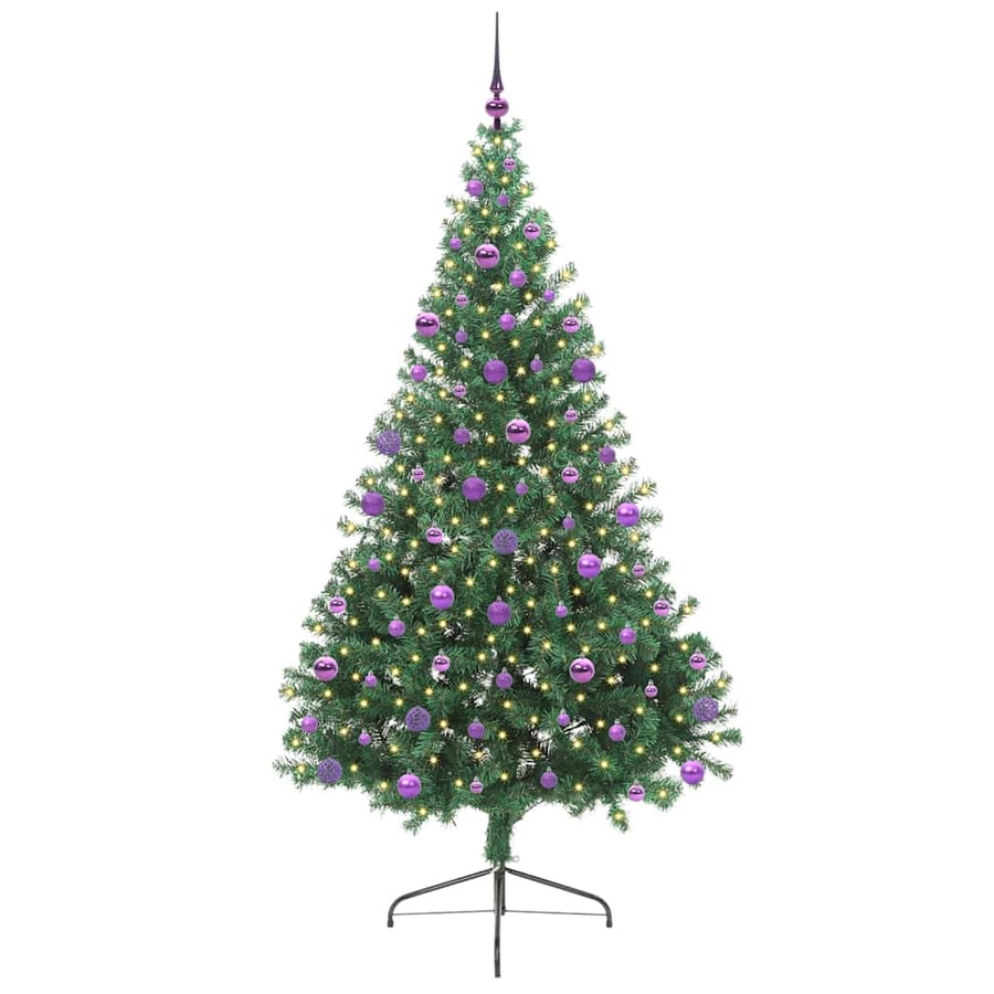 Kunstmatig Voorverlicht Kerstboom met 300 LED Groen 210 cm PVC
