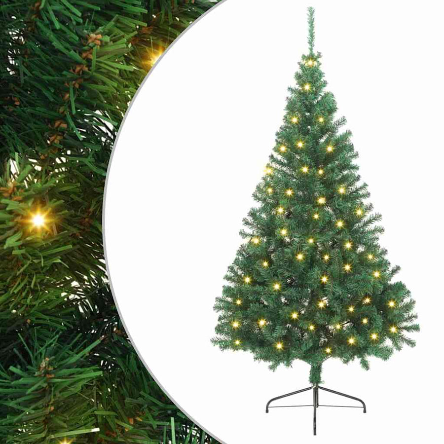 Kunst Kerstboom met verlichting met 300 LED's Groen 240 cm PVC
