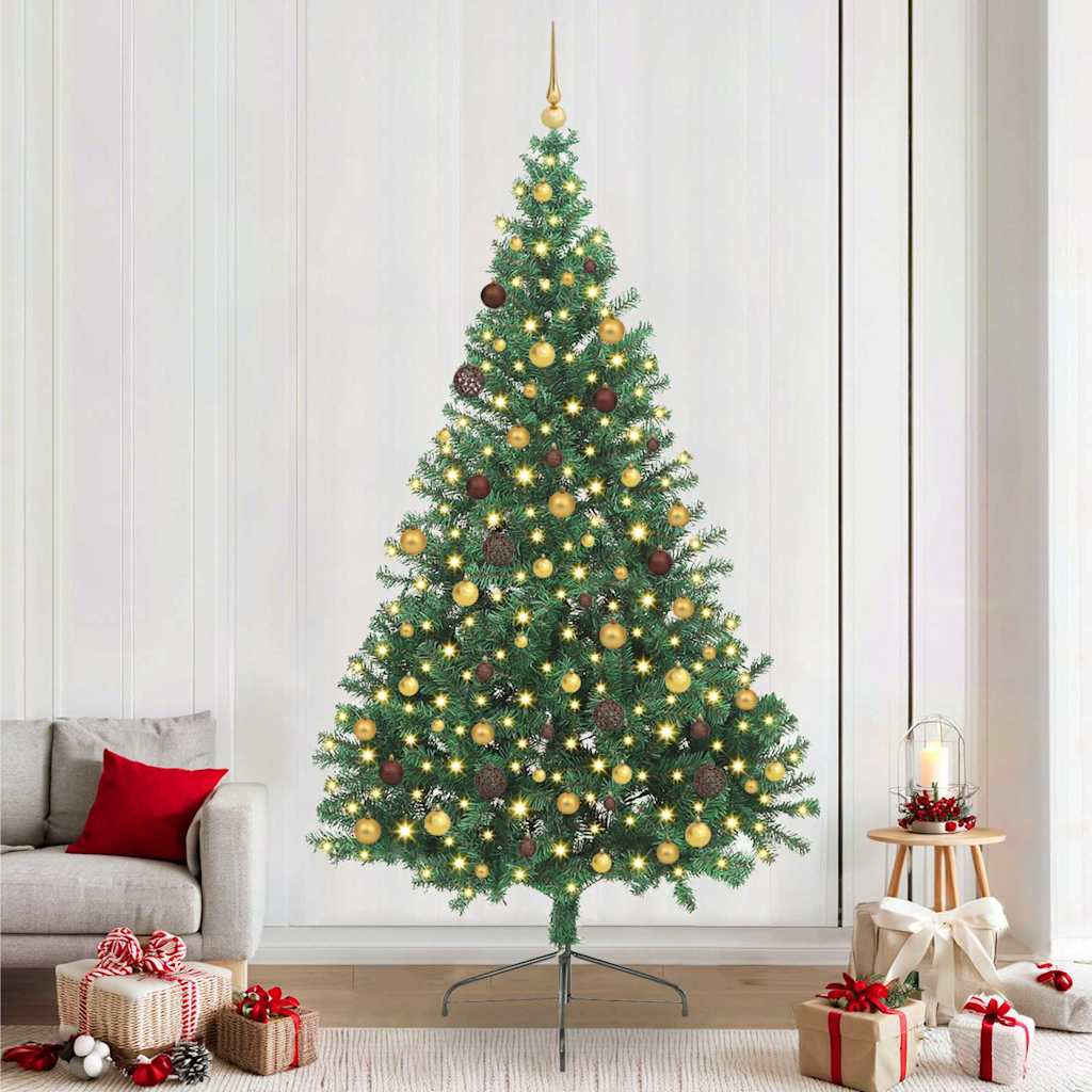 Kunstmatig Voorverlicht Kerstboom met 300 LED Groen 240 cm PVC