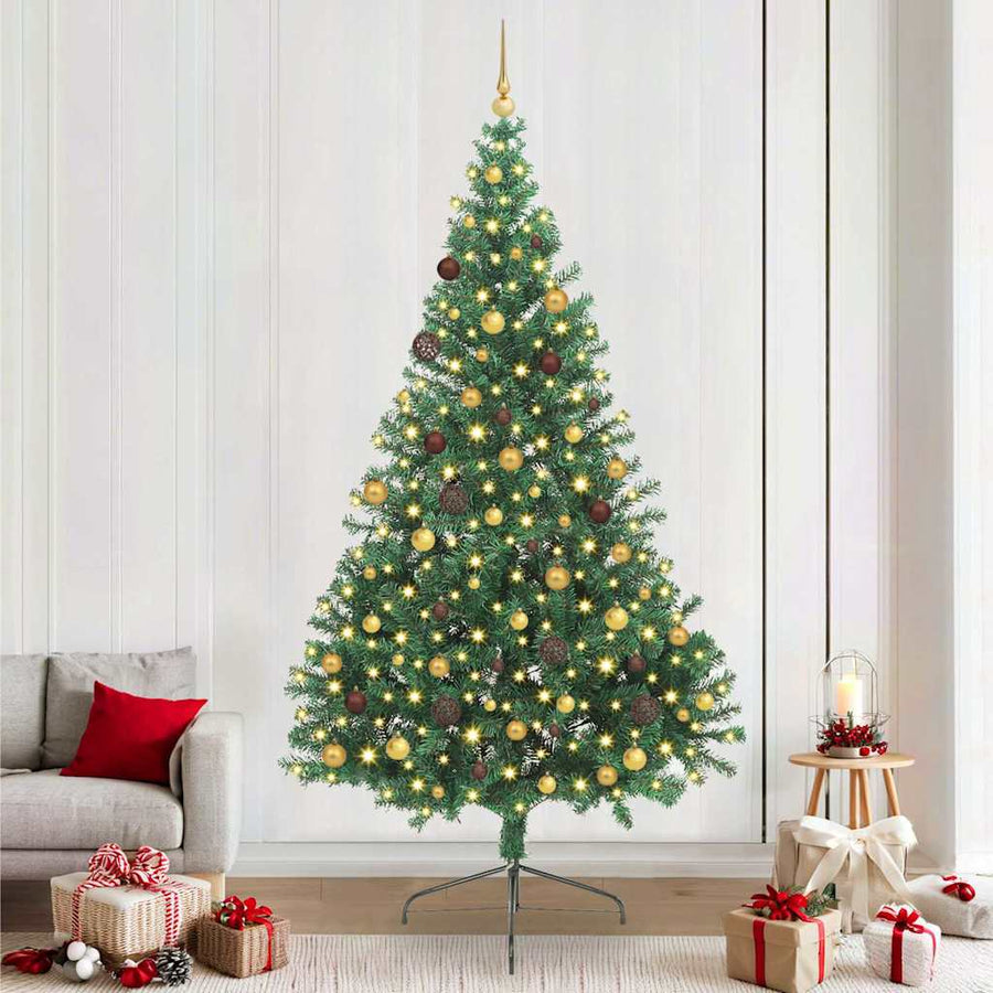 Kunstmatig Voorverlicht Kerstboom met 300 LED Groen 240 cm PVC