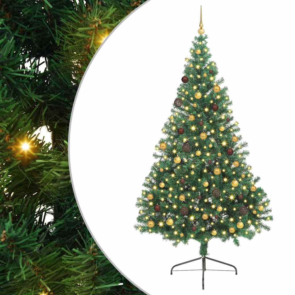 Kunstmatig Voorverlicht Kerstboom met 300 LED Groen 240 cm PVC