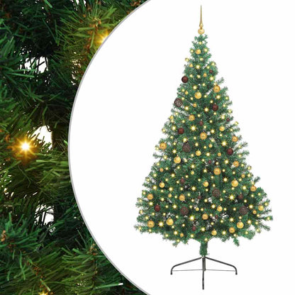 Kunstmatig Voorverlicht Kerstboom met 300 LED Groen 240 cm PVC
