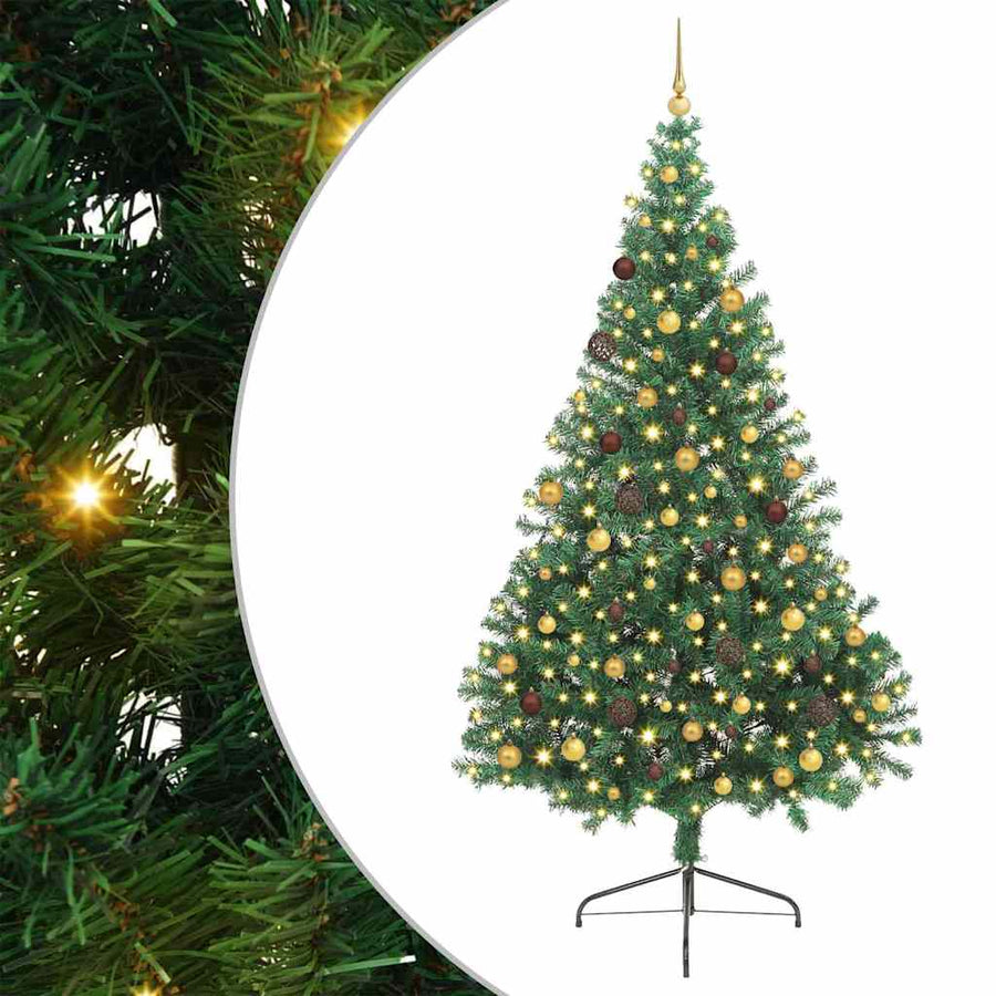 Kunstmatig Voorverlicht Kerstboom met 300 LED Groen 240 cm PVC