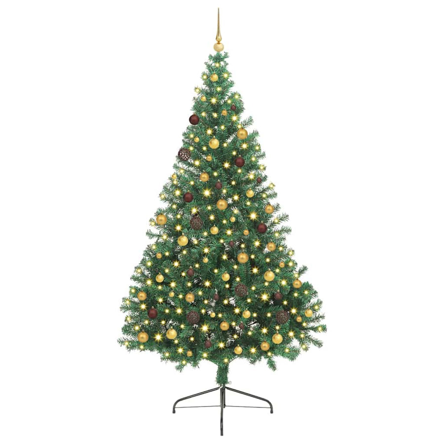 Kunstmatig Voorverlicht Kerstboom met 300 LED Groen 240 cm PVC