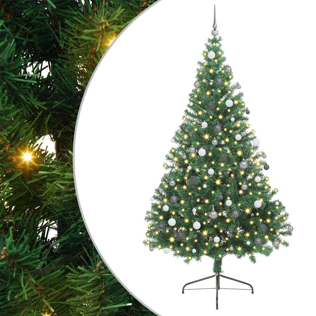 Kunst Kerstboom met verlichting met 300 LED's Groen 240 cm PVC