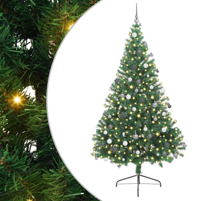 Kunst Kerstboom met verlichting met 300 LED's Groen 240 cm PVC